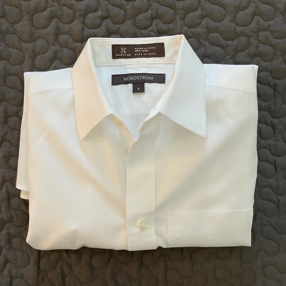 Nordstrom Boys size 8 white dress shirt